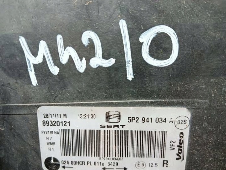 M42 SEAT ALTEA LEON 2 II LIFT 09-12R PHARE DROITE AVANT ANGLAIS 5P2941034A