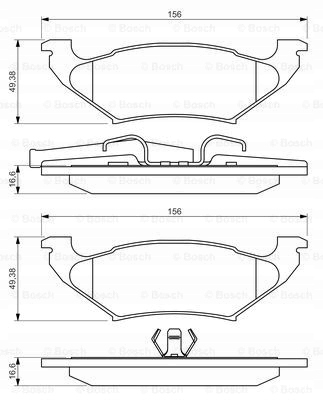 DISCOS ZAPATAS PARTE TRASERA BOSCH DODGE CARAVAN 