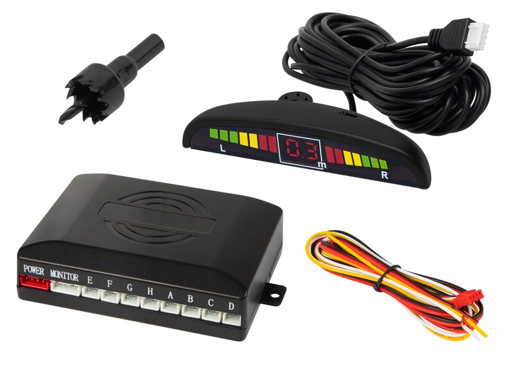 8X SENSORES RETROVISOR APARCAMIENTO BUZZER MONITOR JUEGO PARTE DELANTERA PARTE TRASERA NEGRAS 