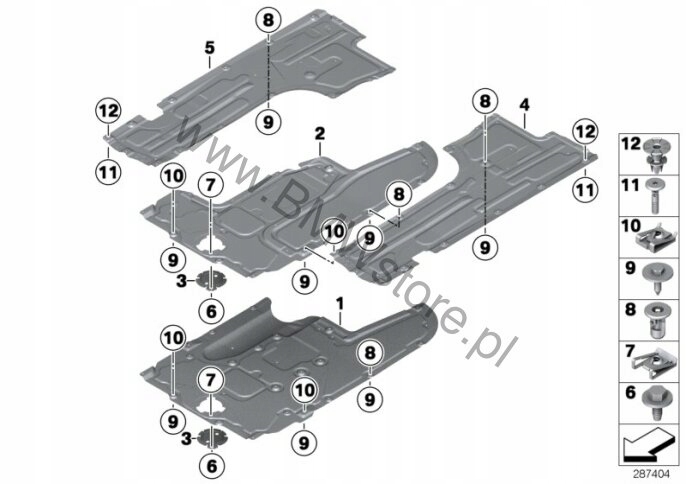 BMW 6 F06 LCI GRAN COUPÉ PROTECTION PLAQUE LATÉRALE CHÂSSIS GAUCHE 7276181