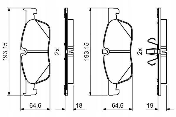 BOSCH PLAQUETTES FREIN LAND ROVER DROIT DISCOVERY/RANGE ROVER 2,0-2,2 D 4X4 11-