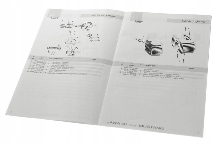 LIBRO MANTENIMIENTO KATALOG PIEZAS DE REPUESTO JAWA 50 MUSTANG 23F 