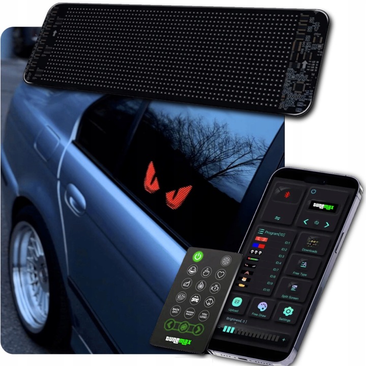 INTELLIGENTE PHARE AUTOMOBILE DIY CAMION LANTERNE LED 7 X 3-CALOWY APP CONTROL ÉCRAN EXTÉRIEUR