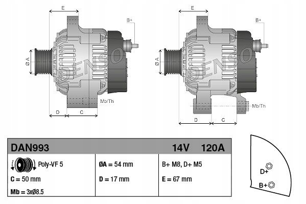 DENSO DAN993 ALTERNATEUR