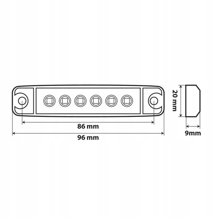AMPOULE CONTOUR 6XLED 12V 24V 9MM HOMOL E R7 C
