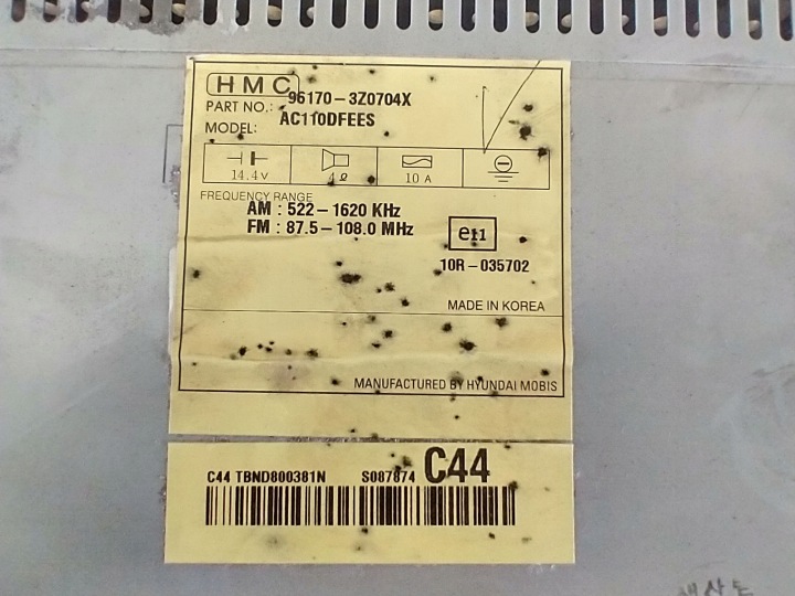 HYUNDAI I40 AUTORADIO RADIO CD 96170-3Z0704X