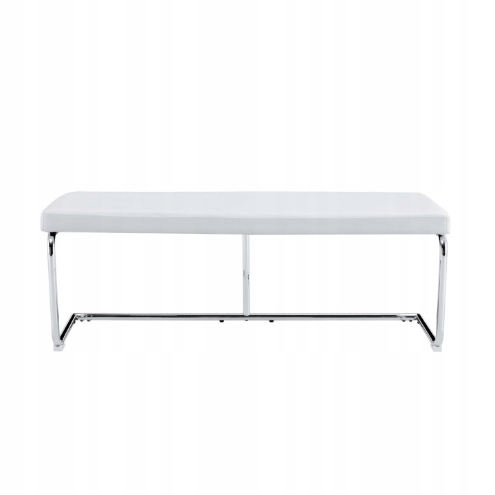 BLANCHE BANC CUIR CHROMÉE 130CM NOWOCZESNA