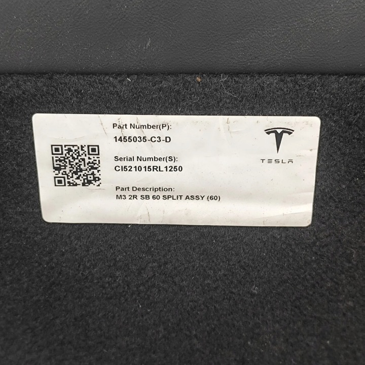 BANQUETTE ARRIÈRE ARRIÈRE TESLA MODÈLE 3 1455035C3D 34915589 324KW 2021