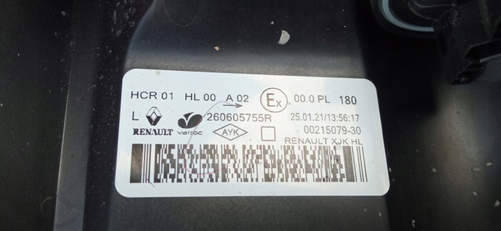 RENAULT KANGOO EXPRESS 21- PHARE GAUCHE AVANT ORDINAIRE LED 260605755R