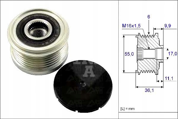 WHEEL PULLEY ELECTRIC GENERATOR FIAT INA photo 2 - milautoparts-fr.ukrlive.com