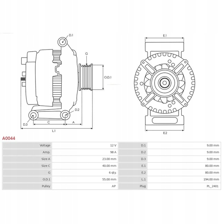 ALTERNADOR AS-PL A0044 