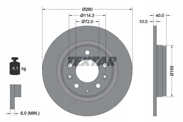 DISCOS TEXTAR PARTE TRASERA MAZDA PREMACY 