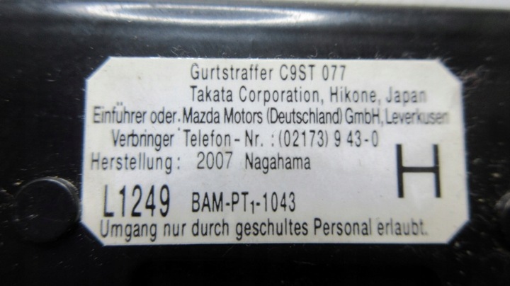 MAZDA CX-7 C9ST077 CEINTURE DE SÉCURITÉ SIÈGES AVANT GAUCHE AVANT