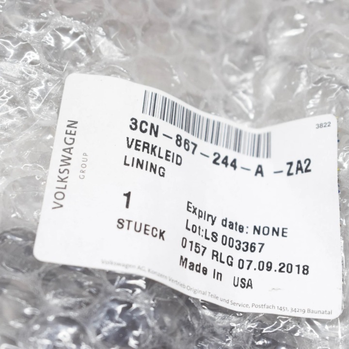 NOUVEAU VOLKSWAGEN ATLAS CA1 RIGHT SIDE UPPER B PILLAR TRIM 3CN867244AZA2