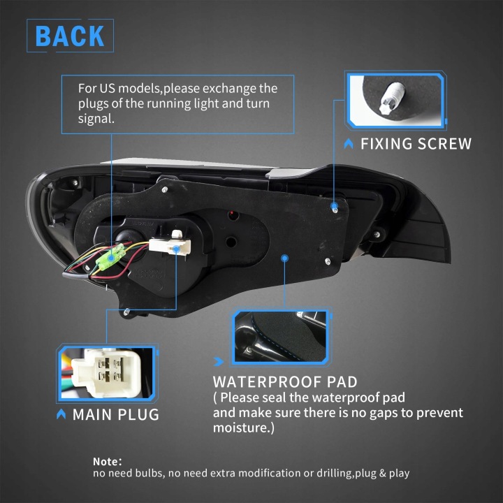 ENSEMBLE ARRIÈRE FEUX LED POUR TOYOTA 86 GT86 SUBARU BRZ SCION FRS 2012-2020