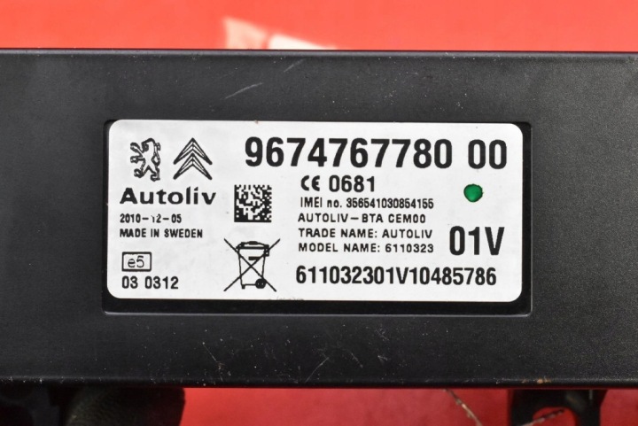 CONTRÔLEUR MODULE BLUETOOTH 9674767780 CITROEN DS3 10-14