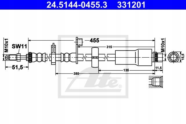 ATE 24.5144-0455.3 CABLE BRAKE ELASTIC photo 2 - milautoparts-fr.ukrlive.com