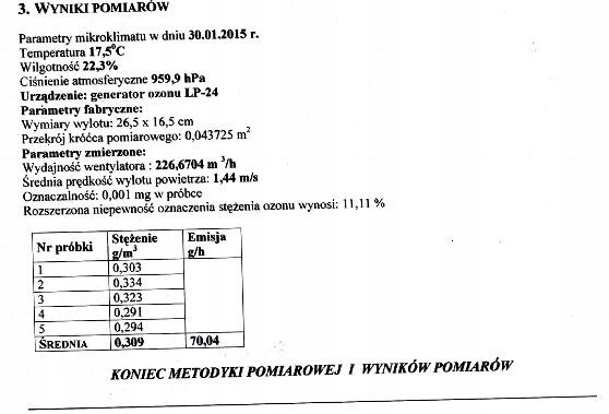 GÉNÉRATEUR OZONU OZONATOR POLONAIS LP-24 70G/H POLPRZEMYSLOWY