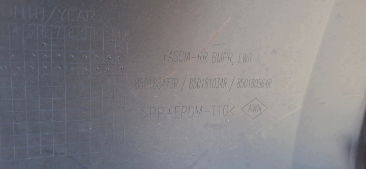 RENAULT KOLEOS II PARE-CHOCS ARRIÈRE ARRIÈRE DOUBLURE PARE-CHOCS DIFFUSEUR 850188473R