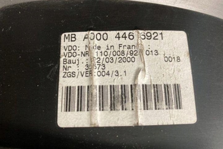 COMPTEUR MERCEDES-BENZ SPRINTER 3-T FURGON (903) 0004466921 2.15L DIESEL
