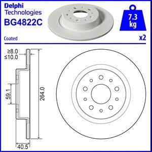 DELPHI BG4822C DISCO DE FRENADO 