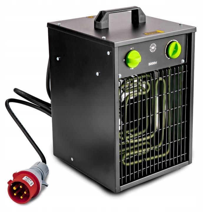CHAUFFAGE ÉLECTRIQUE 5KW VENTILATEUR BRUYÈRE THERMOSTAT RADIATEUR 5000W 400V