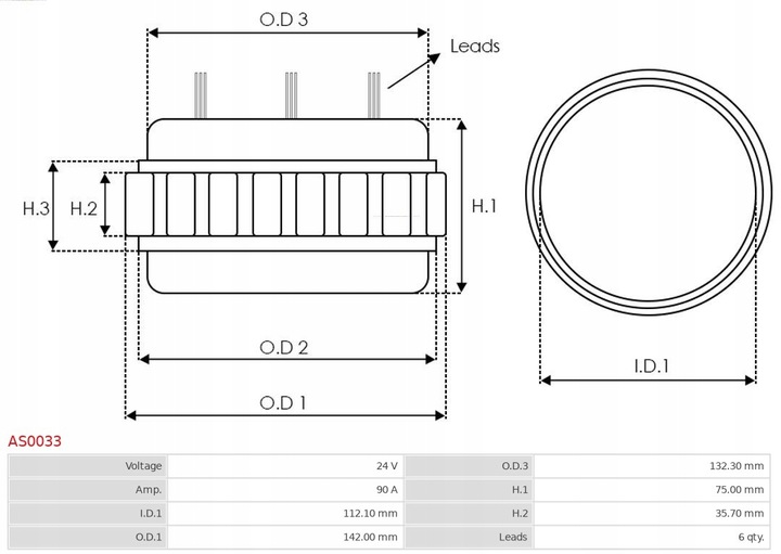 AS-PL AS0033 STATOR, GENERATORIUS nuotrauka 3