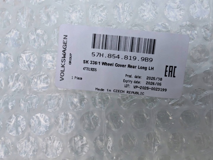 MOULURE GARDE-BOUE ARRIÈRE GAUCHE SKODA KAROQ LIFT ARRIÈRE 57H854819 17-