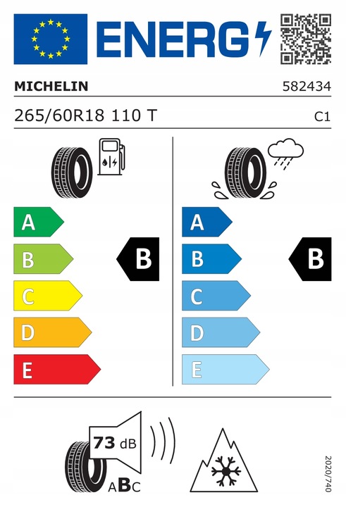 1 PIEZA NEUMÁTICO 265/60R18 MICHELIN CROSSCLIMATE 2 SUV 