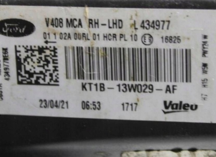 PROJECTEUR AVANT CÔTÉ DROITE FORD TOURNEO CONNECT MK2 LIFT KT1B13W029AF