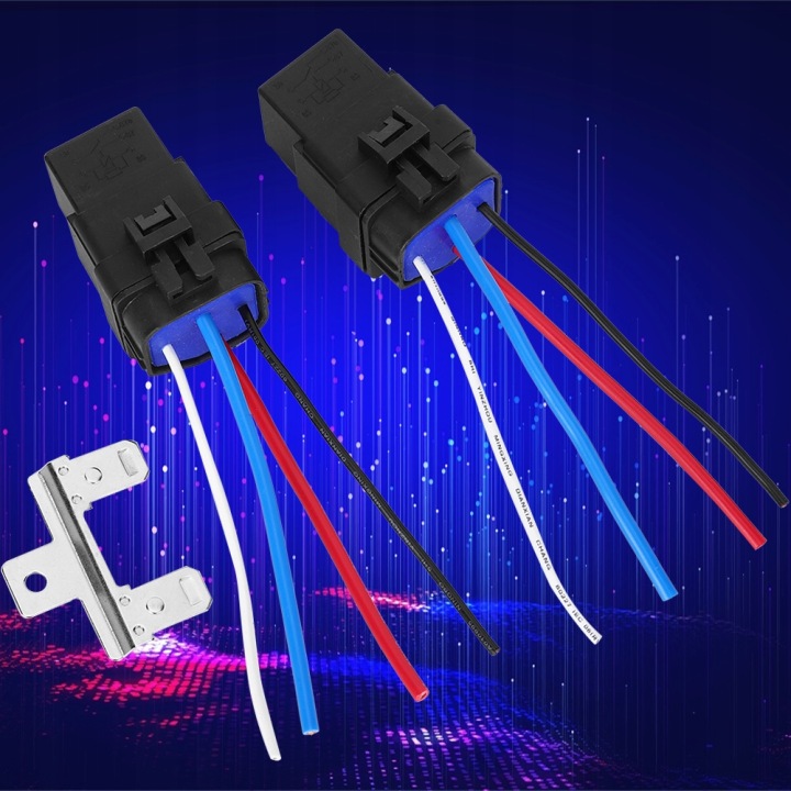 RELAIS AUTOMOBILE 4PIN 12V 40A UNIVERSEL FAISCEAU DE CÂBLES 2PCS