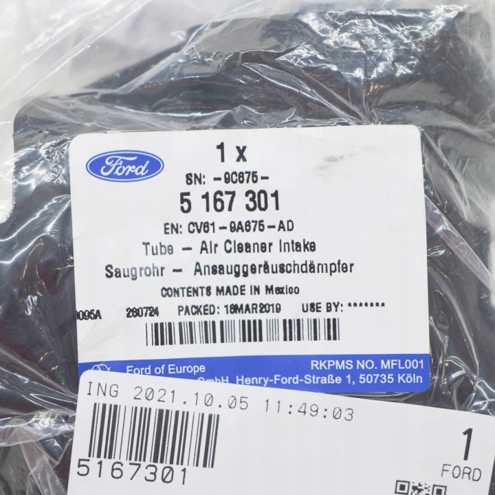 FORD KUGA C520 MK2 TUYAU D'ADMISSION FILTRE AIR 5167301 CV61-9A675-AD