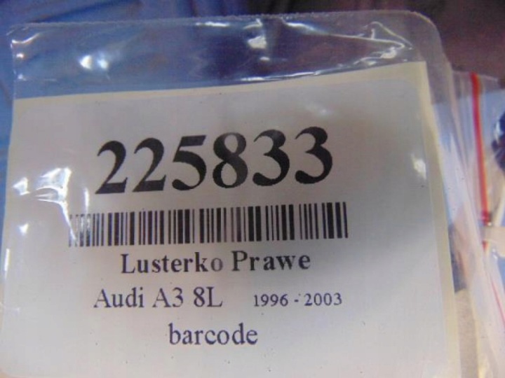 AUDI A3 8L HAYON RÉTROVISEUR DROIT CODE VERNIS LZ5L 010481