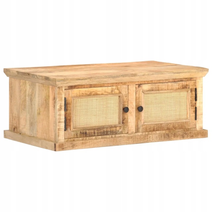 TABLE KAWOWY, 90X50X35 CM, BOIS MANGO I NATUREL TRZCINA