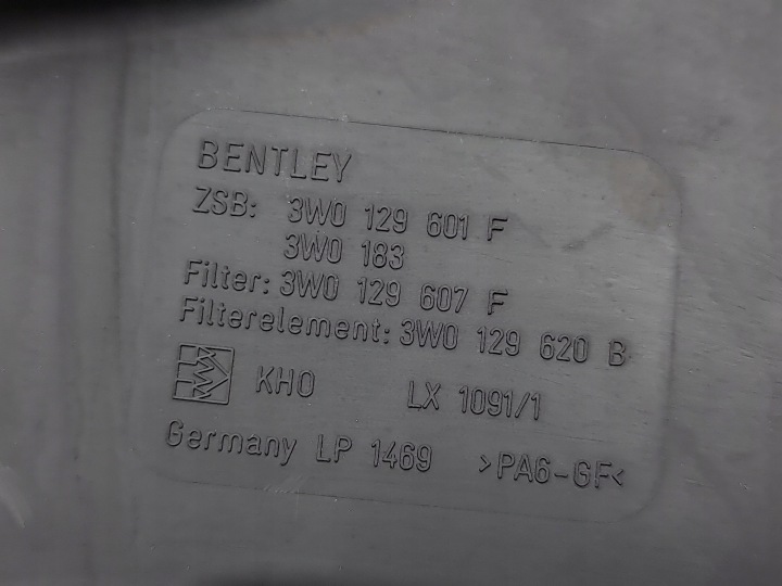 BENTLEY FLYING PIGNON 2006 CHÂSSIS FILTRE AIR