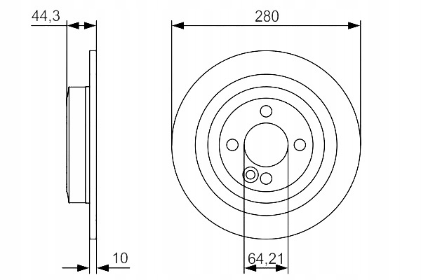 BOSCH DISQUES FREIN 2PCS ARRIÈRE MINI R56 R57 R58 R59 CLUBMAN R55 1.6