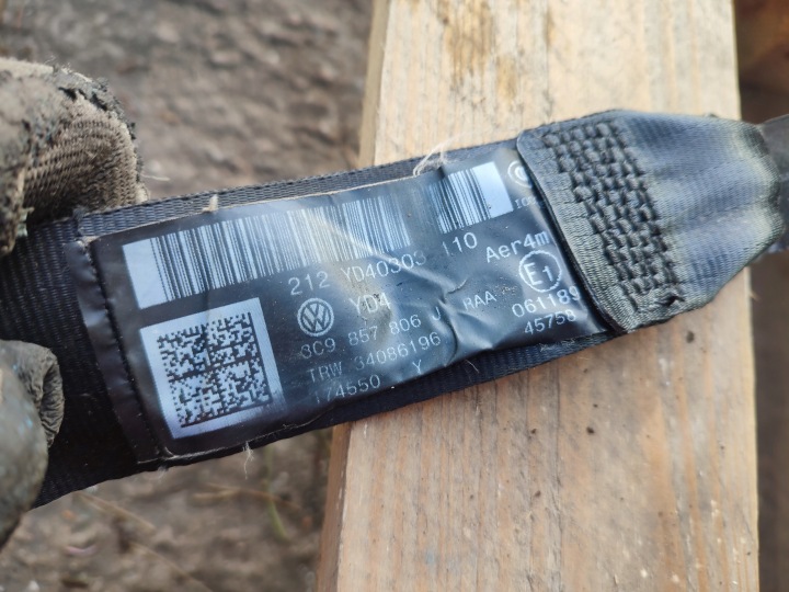 CEINTURE DE SÉCURITÉ DROIT ARRIÈRE DROIT ARRIÈRE VOLKSWAGEN PASSAT 3C9857806J