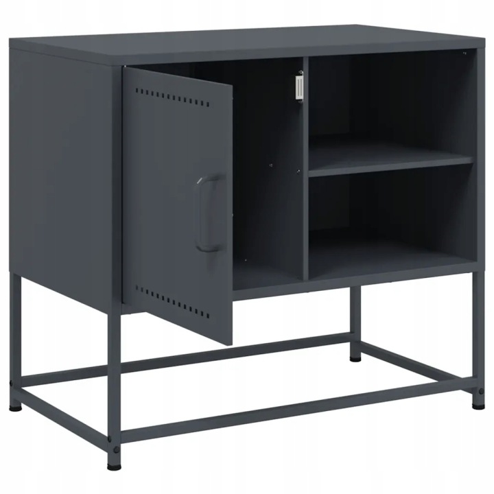 VIDAXL CASIER SOUS TELEWIZOR, ANTRACYTOWA, 68X39X60,5 CM, ACIER