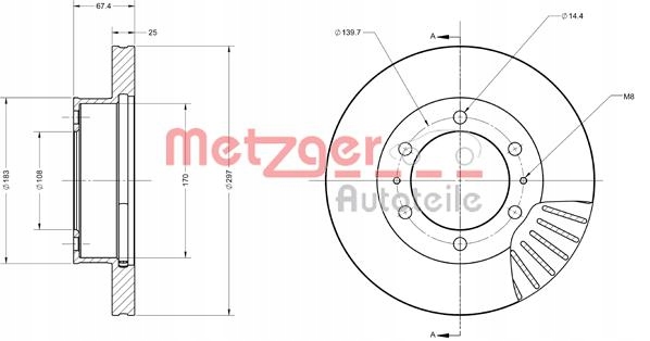 METZGER 6110739 DISCO DE FRENADO 