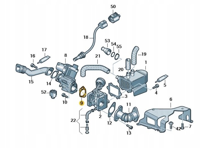 JOINT D'ÉTANCHÉITÉ SOUPAPE EGR AUDI A4 B6, A4 B 059131120