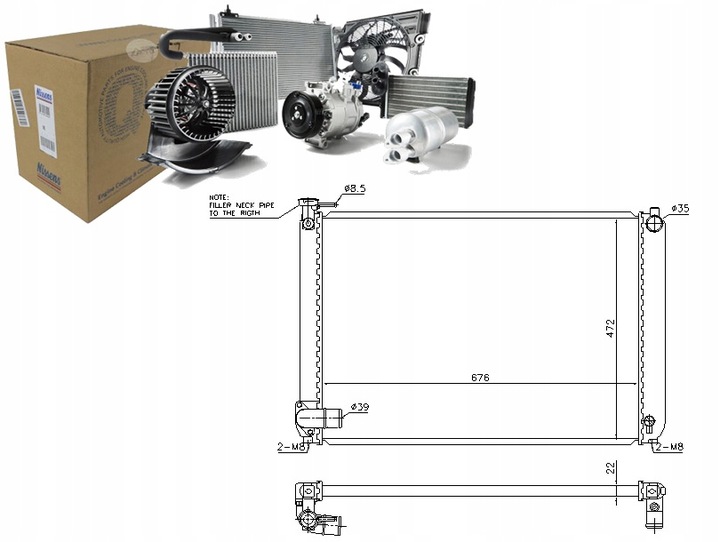 NIS646913 RADUADOR DEL MOTOR (Z ELEMENTAMI MONTAZOW 