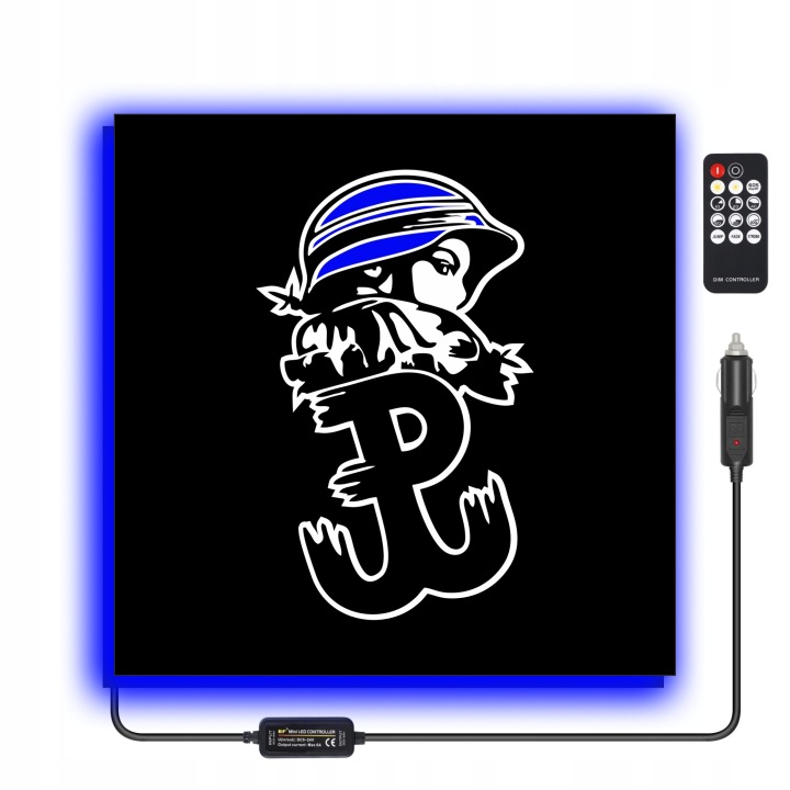 TABLEAU LED TIR POWSTANIEC 50X50CM RÉTROÉCLAIRÉE SUR PALIER 10