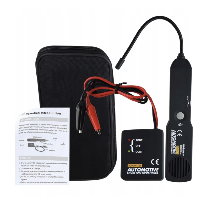 LOCALISATEUR ZWARC 6-42V DC AVEC ÉLASTIQUE SONDE ACIER I ALARMAMI, NOIR