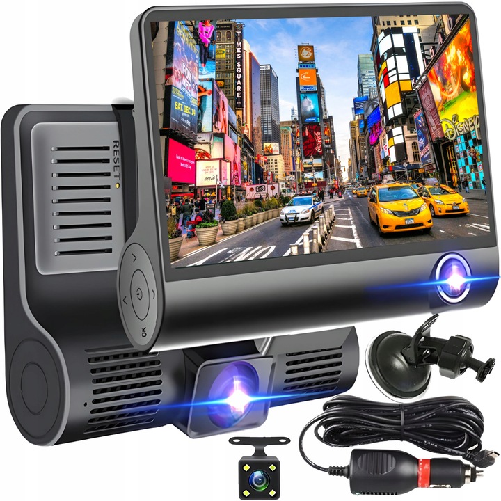 CÁMARA RETROVISOR VIDEO GRABADORA DE VÍDEO CONDUCTOR AUTO MONITOR FULLHD PARTE DELANTERA PARTE TRASERA 