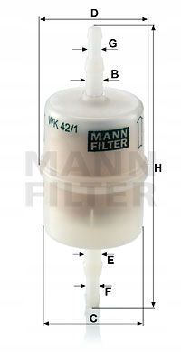 MANN-FILTER WK 42/1 FILTRE CARBURANTS