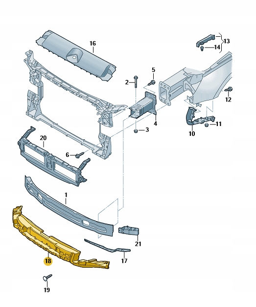 REFORZADOR DE PARAGOLPES AUDI P. A4 20- 