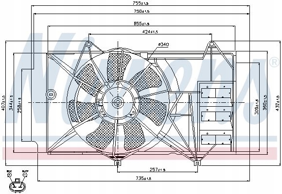 VENTILATEUR REFROIDISSEMENT MOTEUR NISSENS 85327