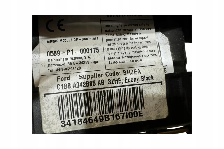 TABLEAU DE BORD COCKPIT FORD FIESTA VII C1BBA042B85AB 1.0L GASOLINE 55KW