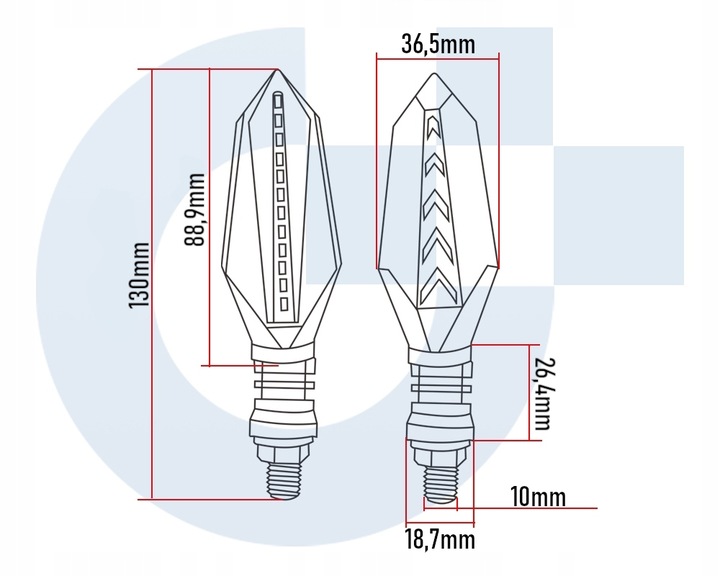 2 PIEZAS LUZ DIRECCIONAL DIODO LUMINOSO LED MOTOCYKLA QUADA DIRECCIÓN 