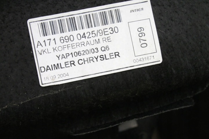 DROITE GARNITURE COUVERCLES DE COFFRE MERCEDES-BENZ SLK (R171) A1716900425 3.5L